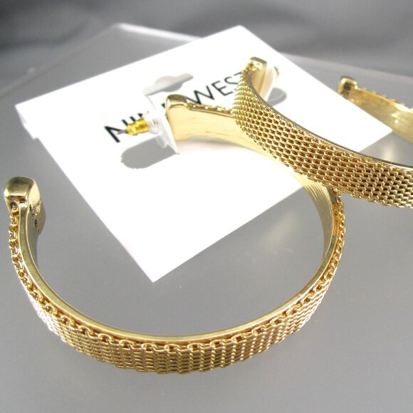 Nine West Jewelry - NINE WEST Mod/Contemporary Chain Link Mesh 2.5" Hoop Earrings**NEW!